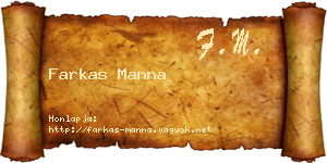 Farkas Manna névjegykártya